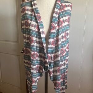 Striped Sleeveless Cardigan